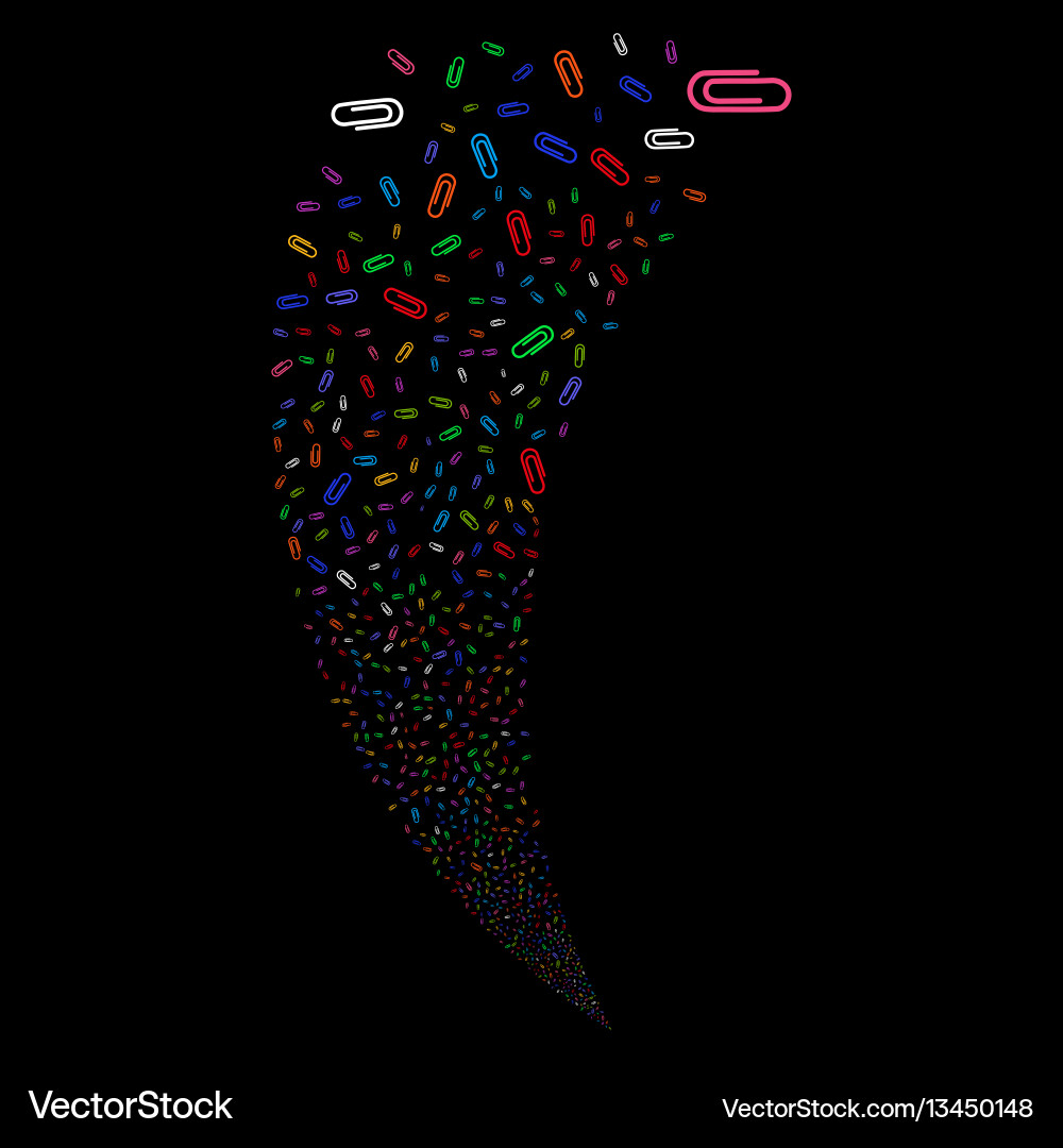 Paperclip random stream Paperclip random stream Vector Image