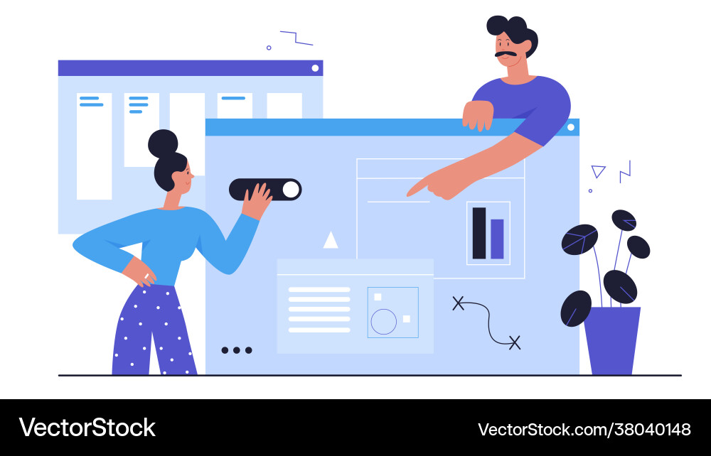People develop ui ux design abstract web People develop ui ux design abstract web vector image