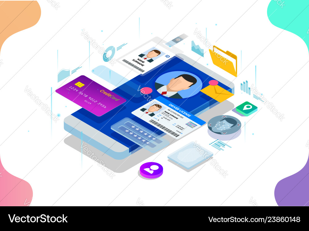 Personal Data & Identity App vector image