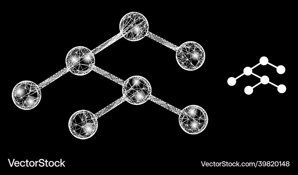 Polygonal 2d mesh hierarchy links with magic vector image