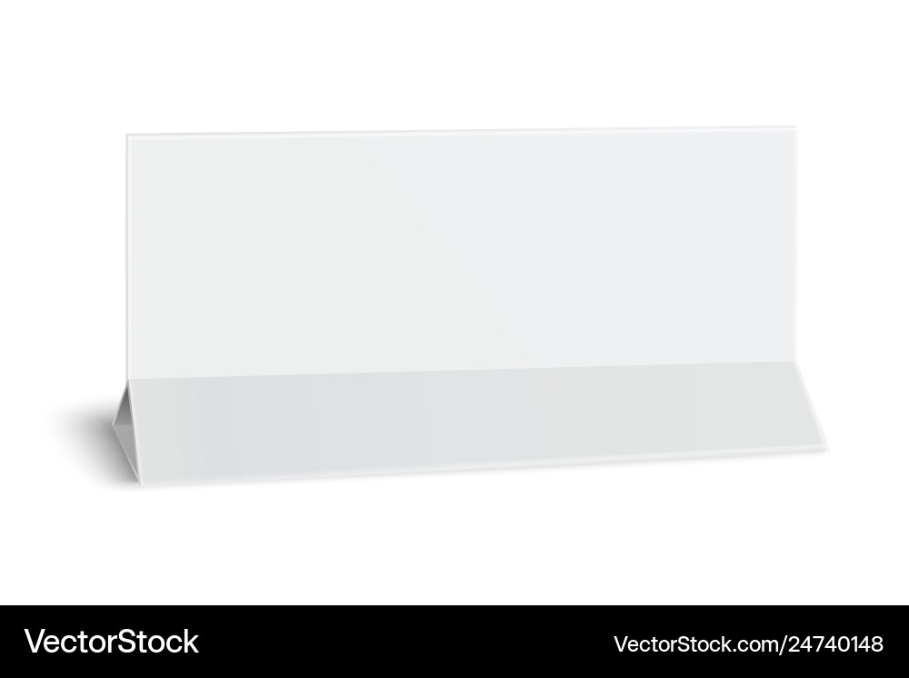 Rectangular horizontal blank paper table card Rectangular horizontal blank paper table card vector image