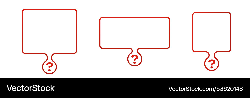 Red outline question frame without text vector image