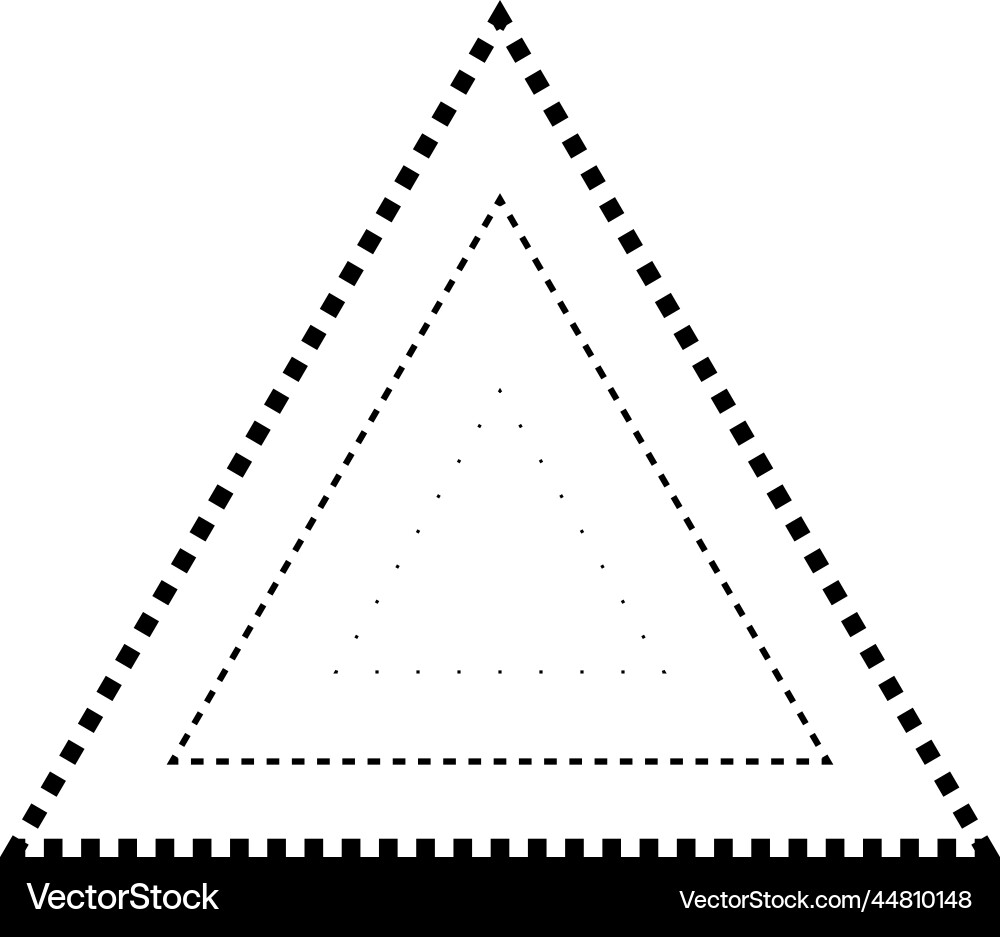 Tracing triangle shape broken line element Tracing triangle shape broken line element vector image