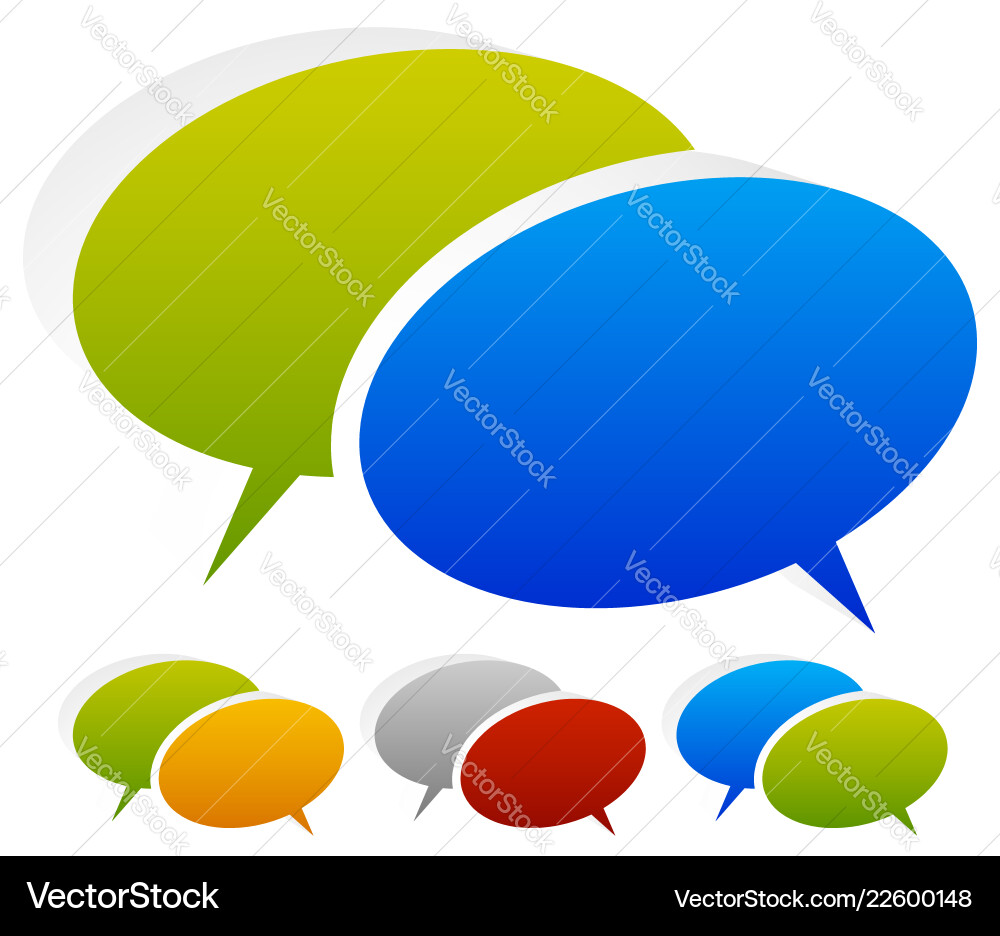 Two overlapping speech talk bubbles in more color Two overlapping speech talk bubbles in more color vector image
