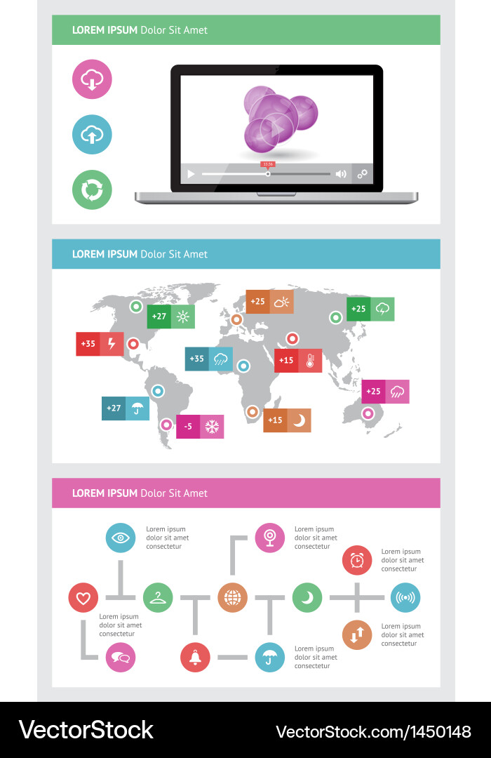 Ui infographics and web elements vector image