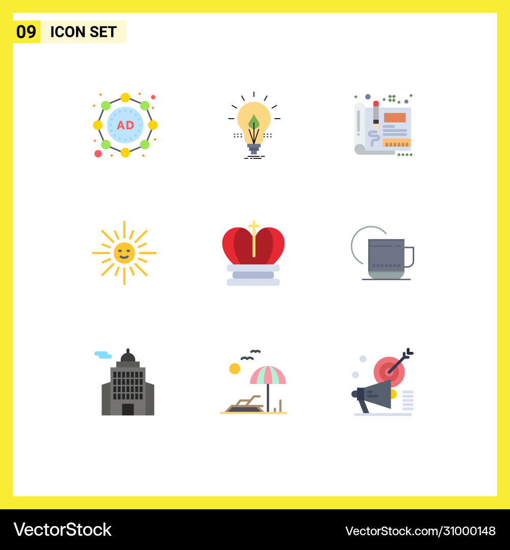 User interface pack 9 basic flat colors vector image