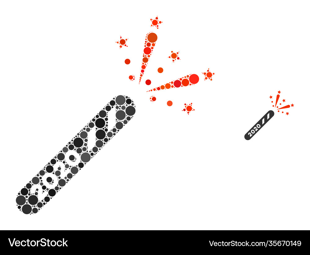 2020 firecracker mosaic round dots 2020 firecracker mosaic round dots vector image
