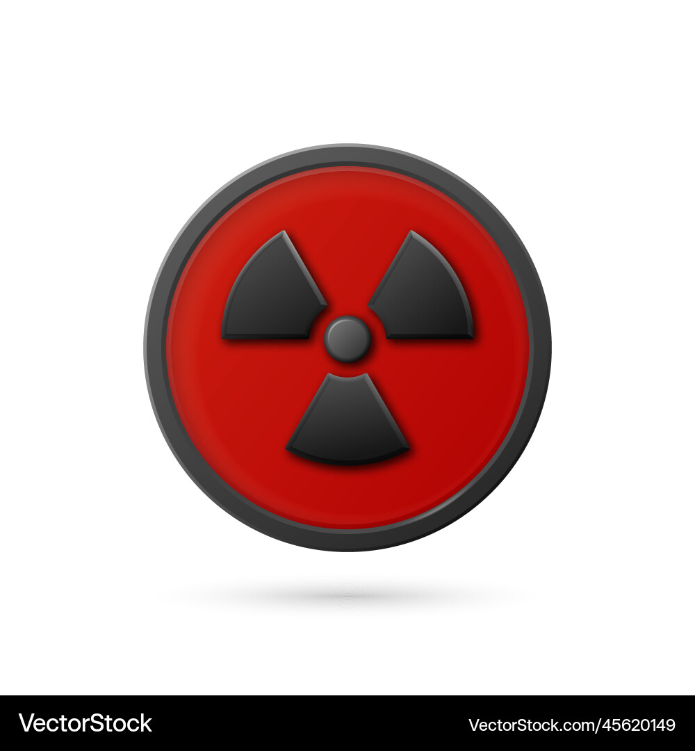 3d realistic round red and black warning Vector Image