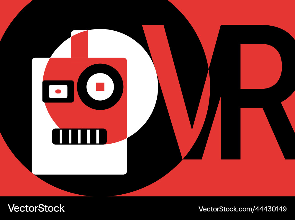 Artificial surprised robot with different eyes vector image