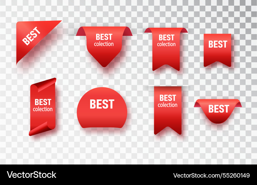 Best collection tags set on transparent background Vector Image