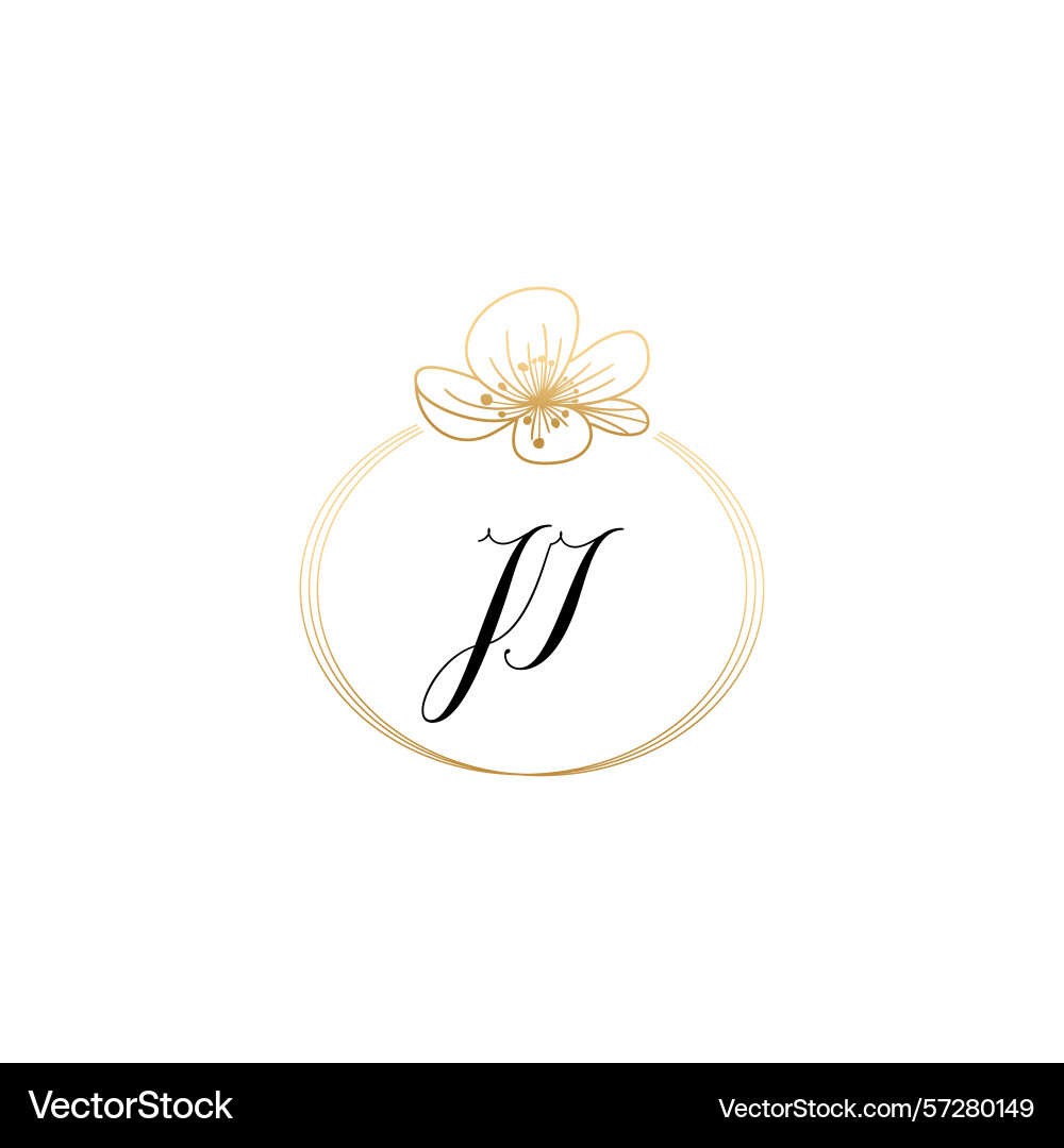 Botanical monogram logos with initial ji Botanical monogram logos with initial ji Vector Image