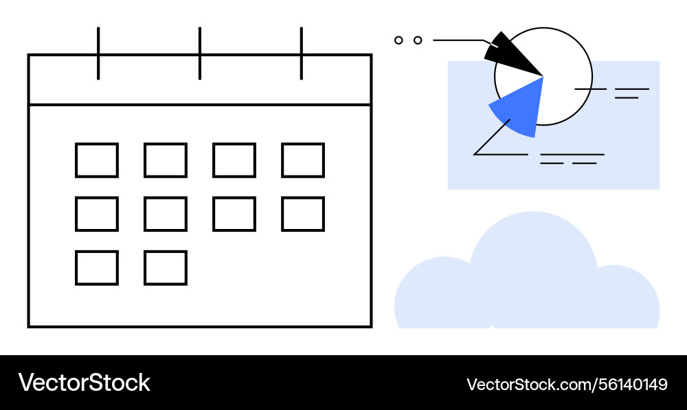 Calendar with data analytics and chart Calendar with data analytics and chart vector image