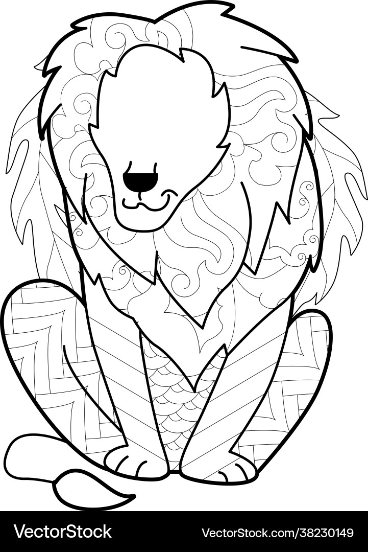 Contour linear with animal for coloring book cute Contour linear with animal for coloring book cute vector image