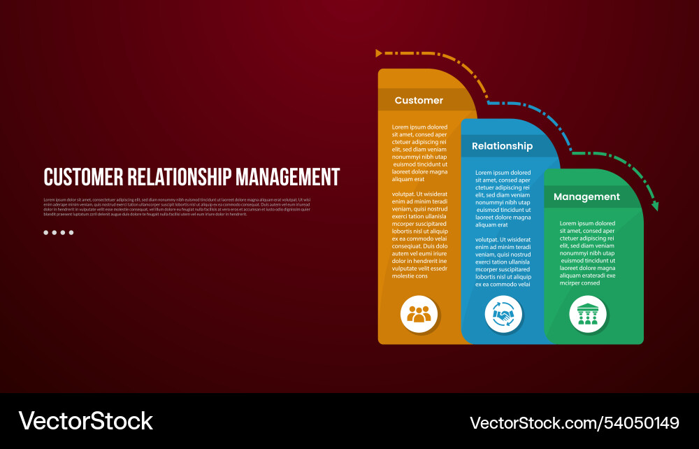 Crm infographic template with round box container Crm infographic template with round box container vector image