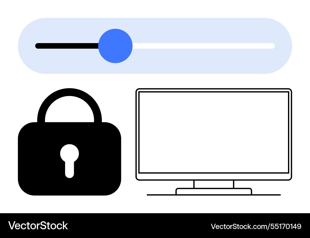 Cybersecurity settings with locked padlock screen Cybersecurity settings with locked padlock screen vector image
