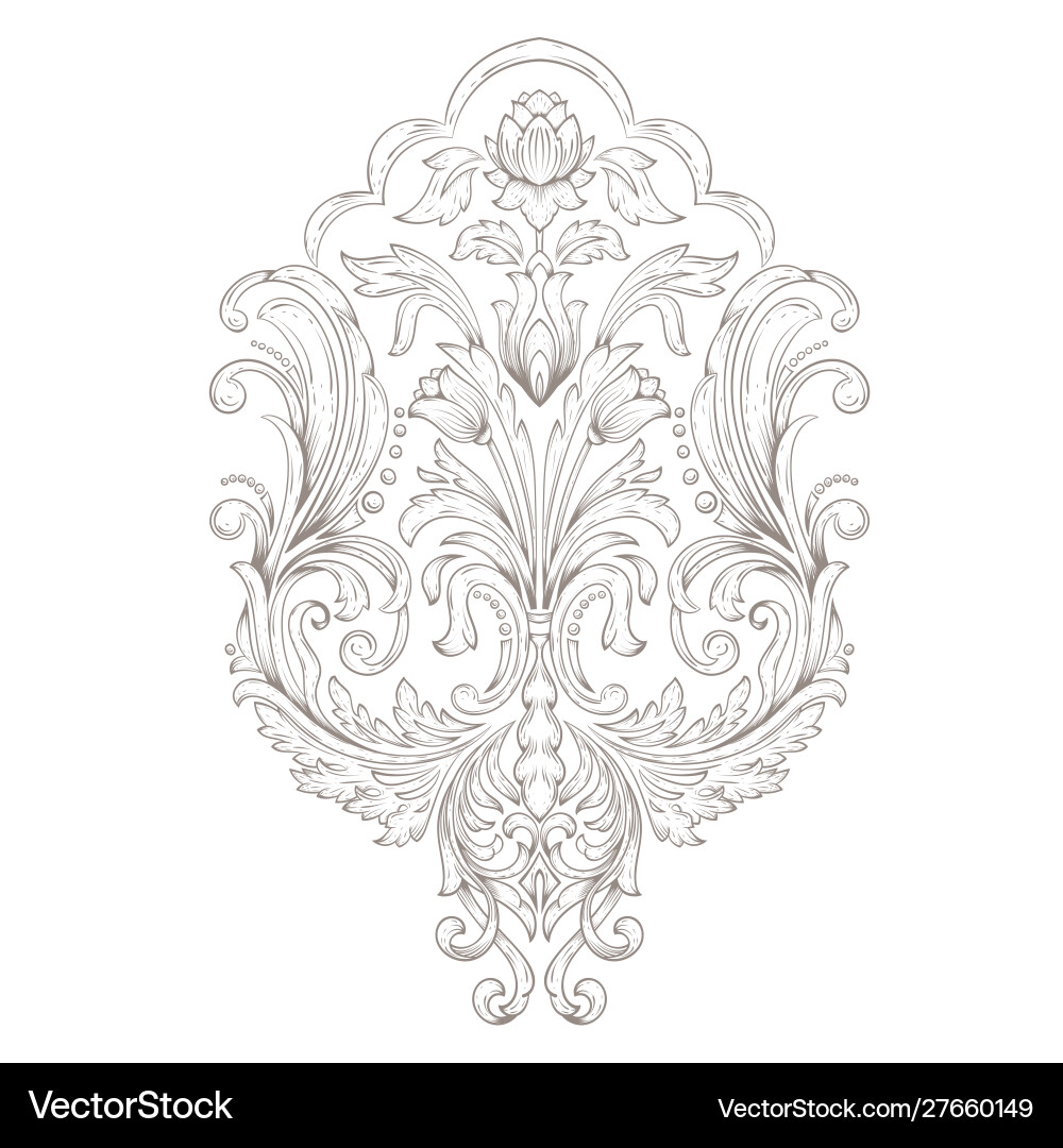 Damask element isolated central Damask element isolated central vector image