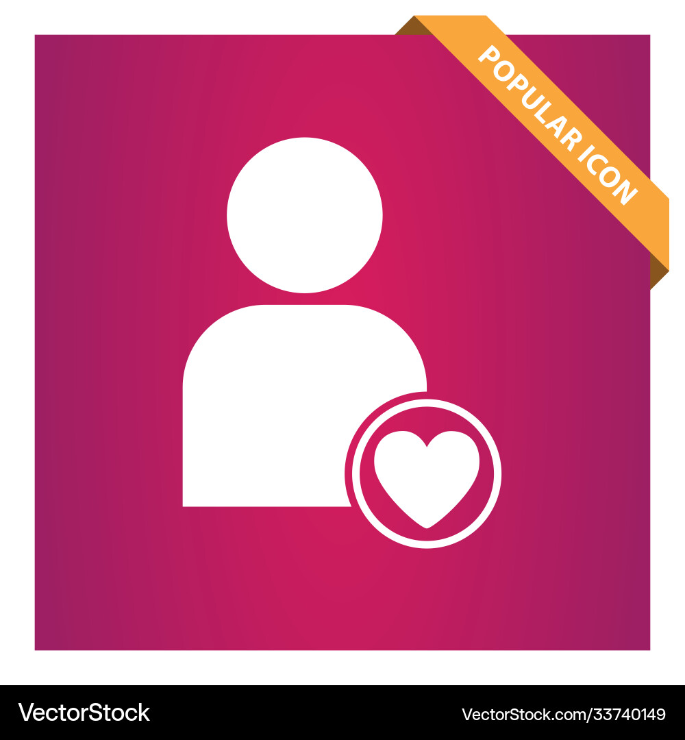 Favorite user icon for web and mobile vector image