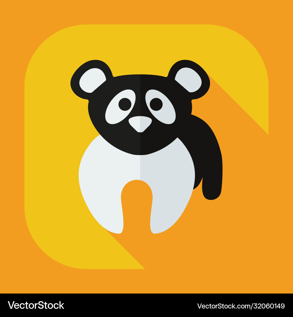 Flat modern design with shadow icons pandas Flat modern design with shadow icons pandas Vector Image