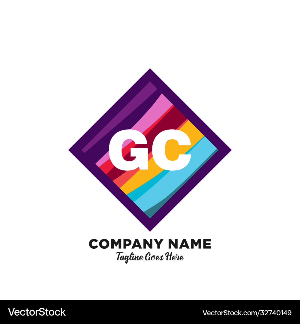 Gc initial logo with colorful template Gc initial logo with colorful template Vector Image