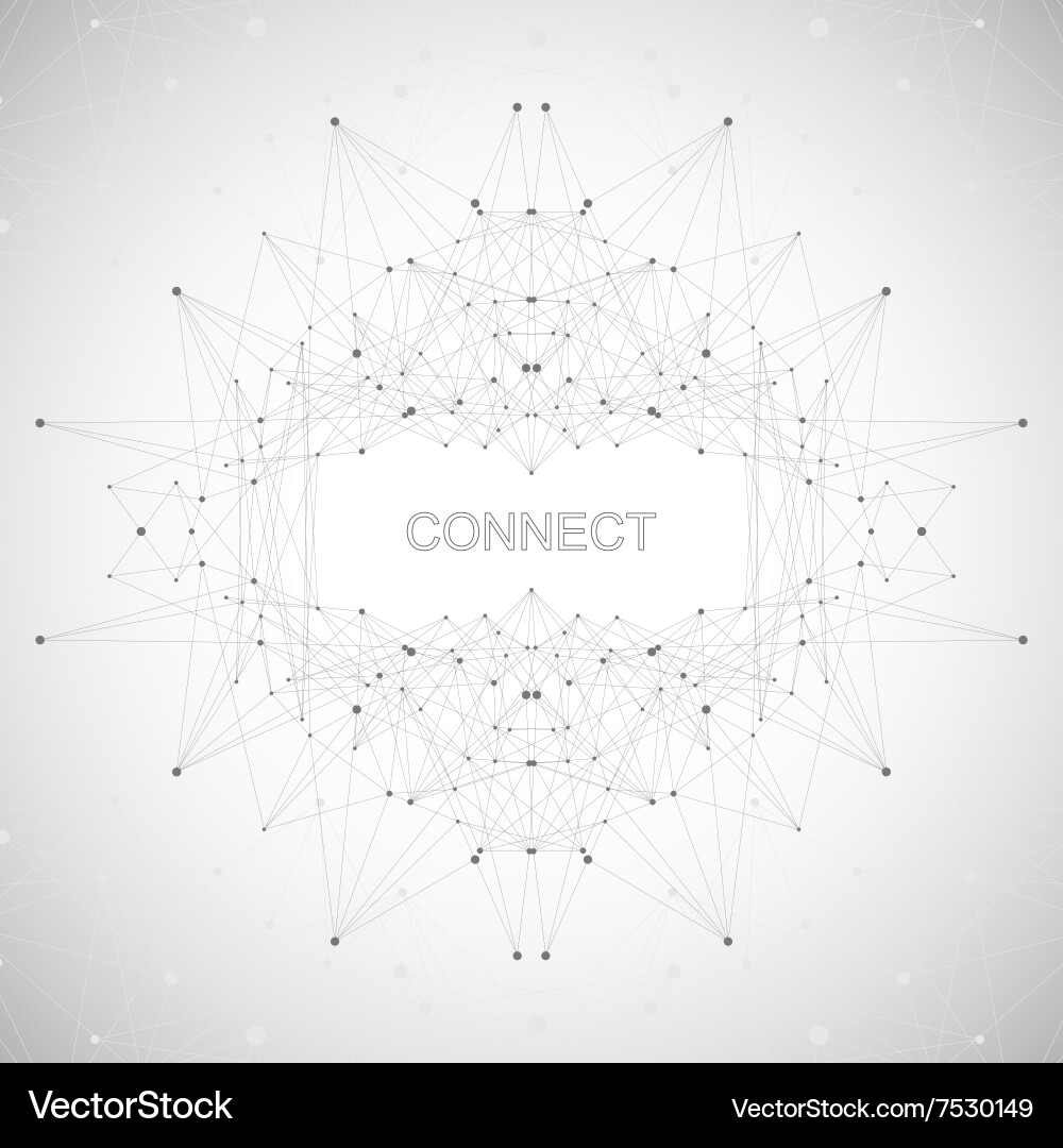 Geometric abstract form with connected line vector image