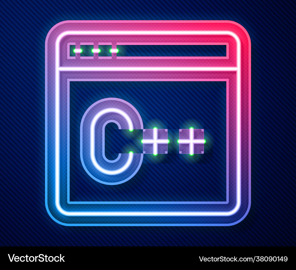 Glowing neon line software web developer Vector Image