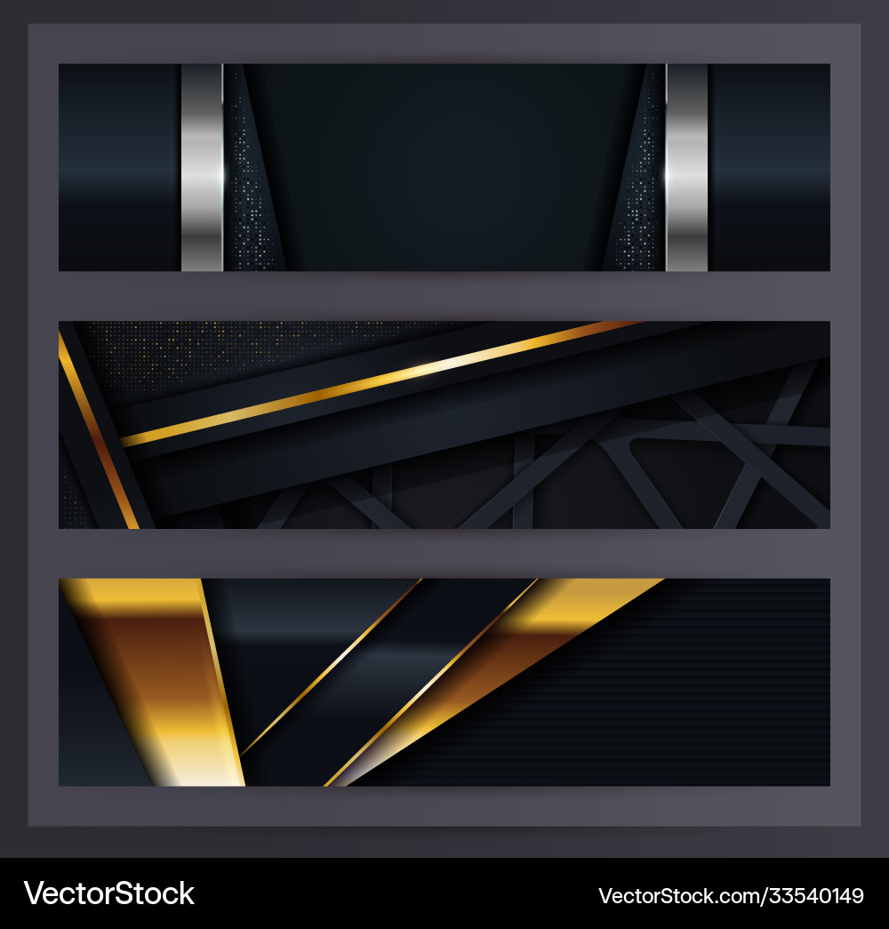 Horizontal banner set collection with various Vector Image