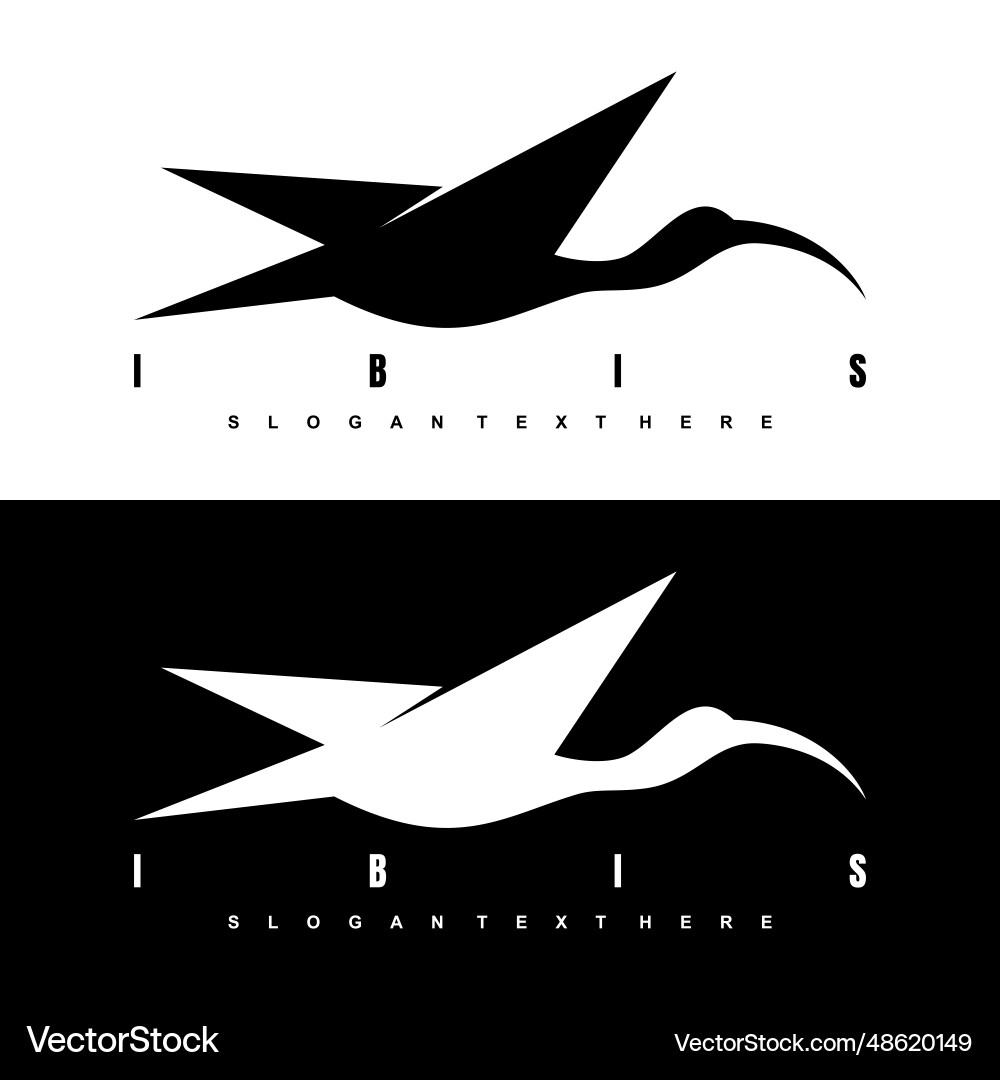 Ibis Vogel Design Logo-Ikone Ibis Vogel Design Logo-Ikone vektorbild