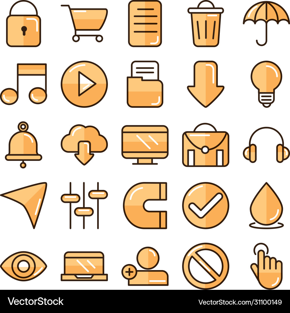 Interface internet web technology digital icons Vector Image