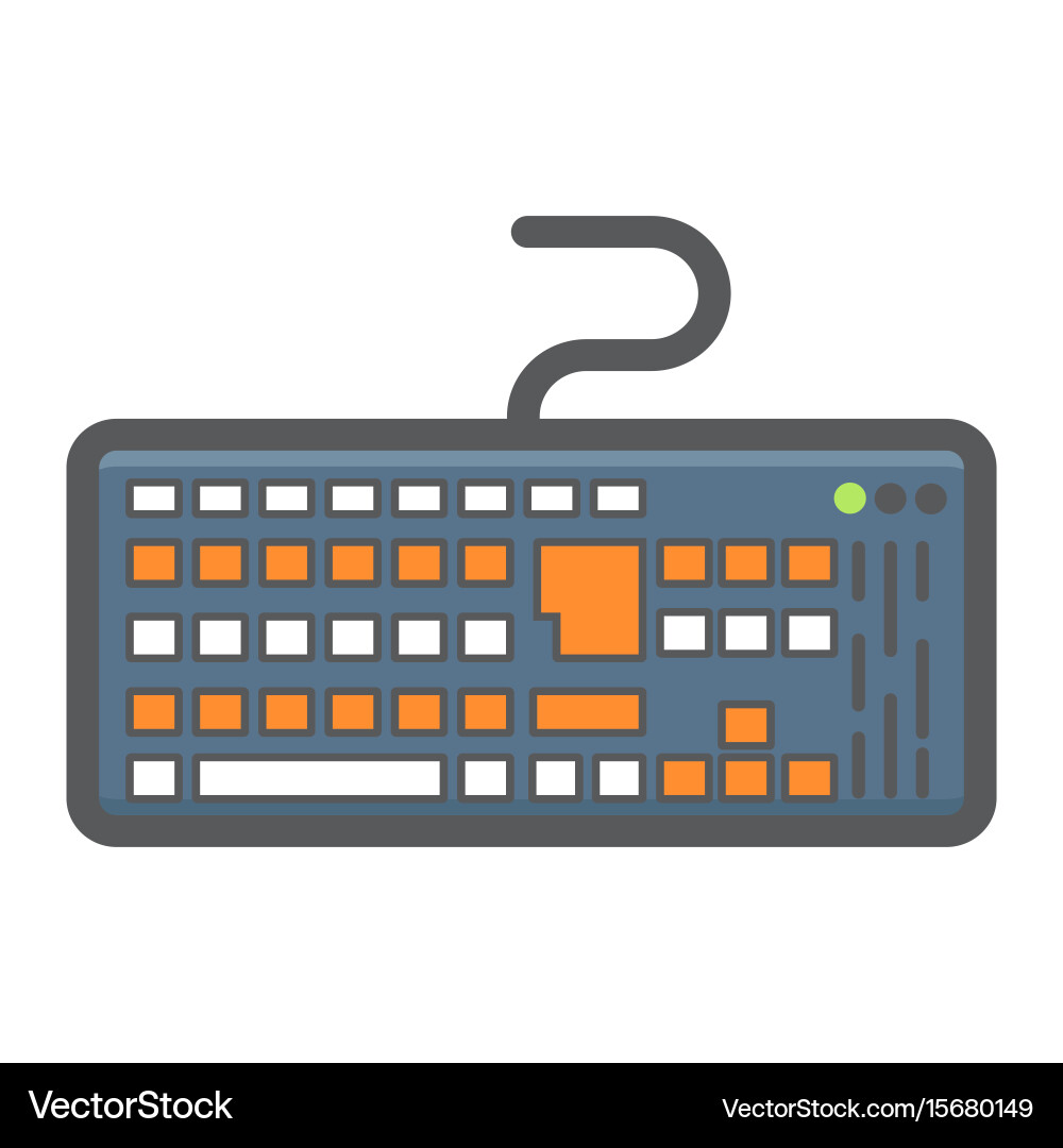 Keyboard colorful line icon button and device Vector Image