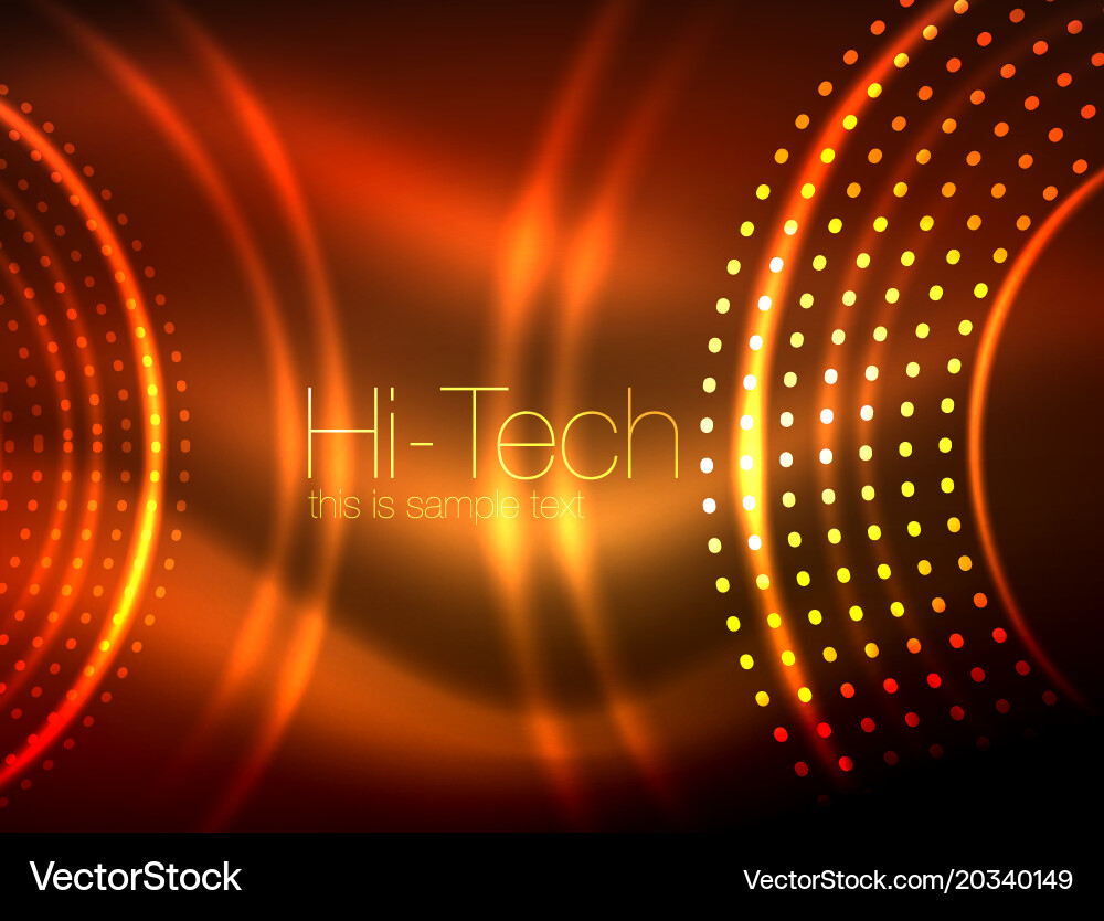 Magic neon circle shape abstract background shiny vector image