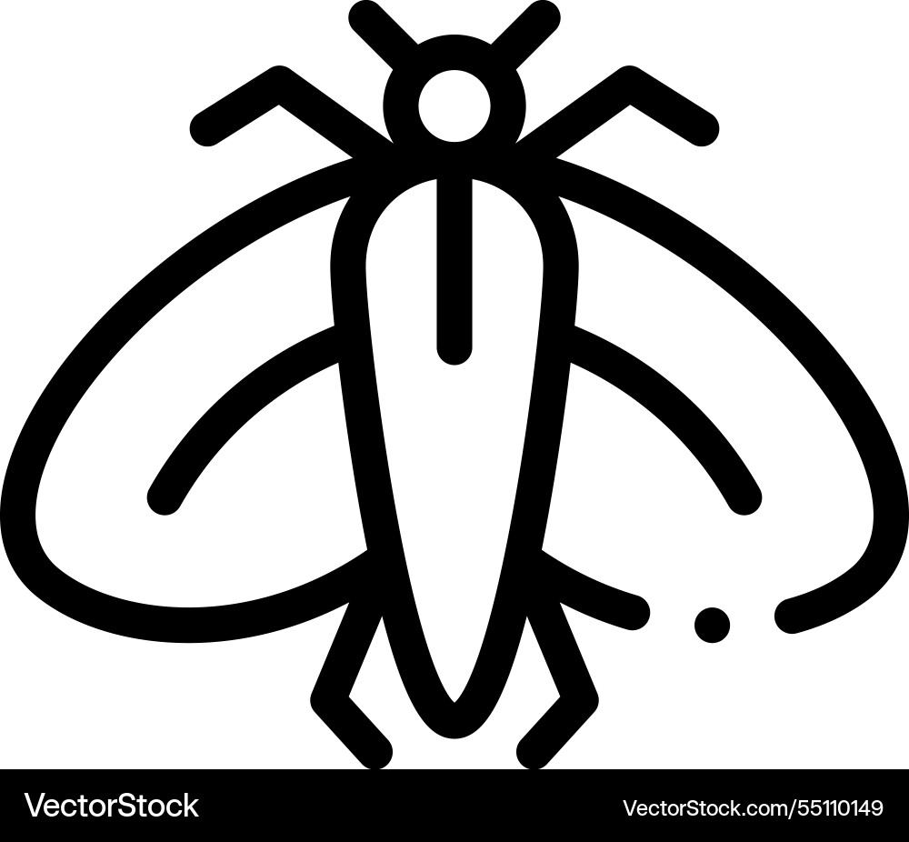 Moth icon thin linear style design isolated vector image