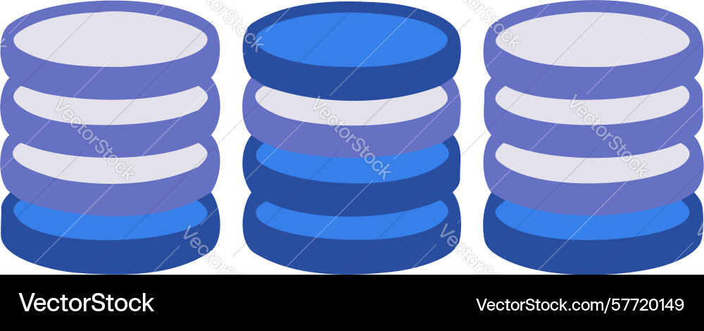 Multiple database stacks for data storage design vector image