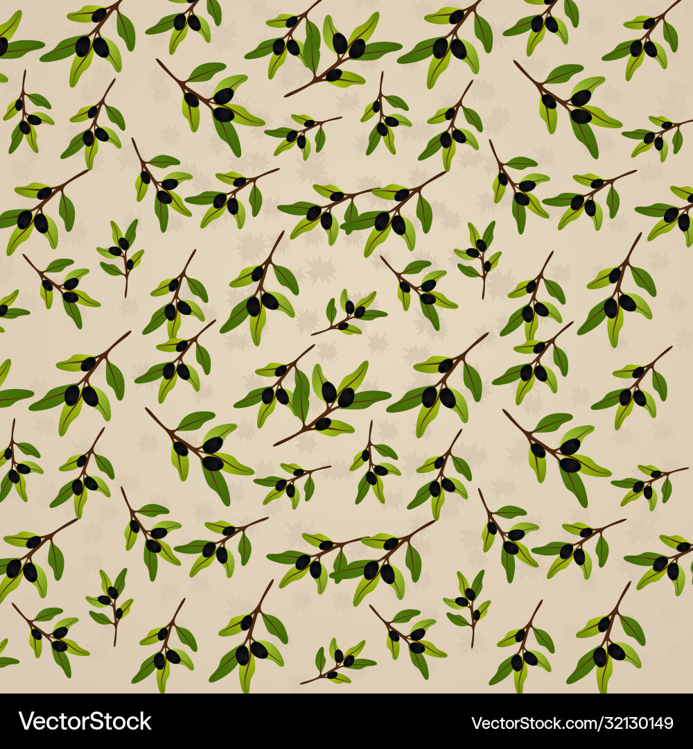 Olive Branch Pattern vector image