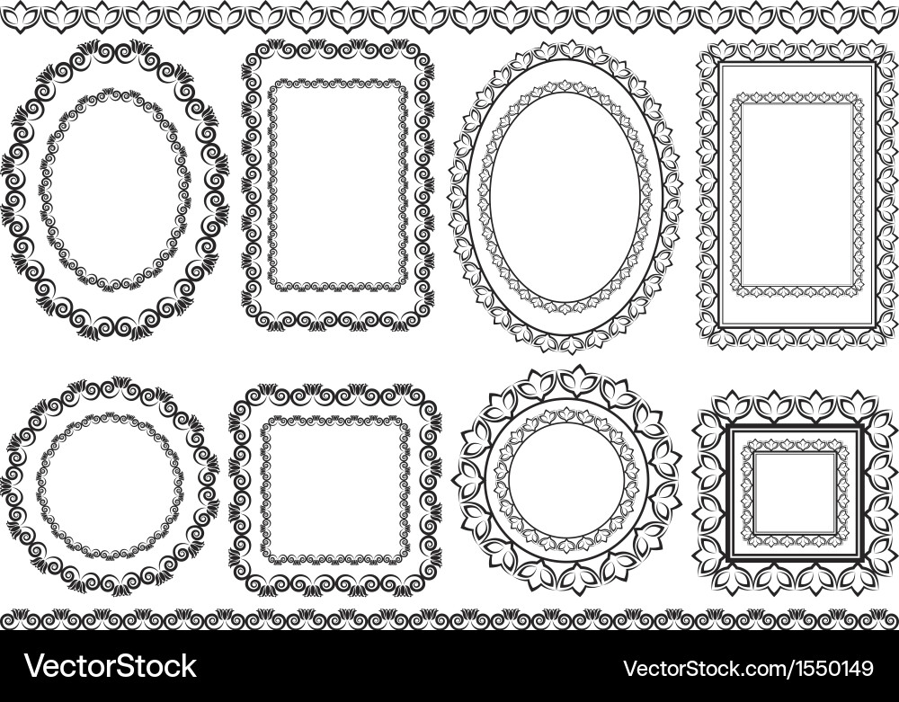 Ornate Border Frames & Shapes vector image