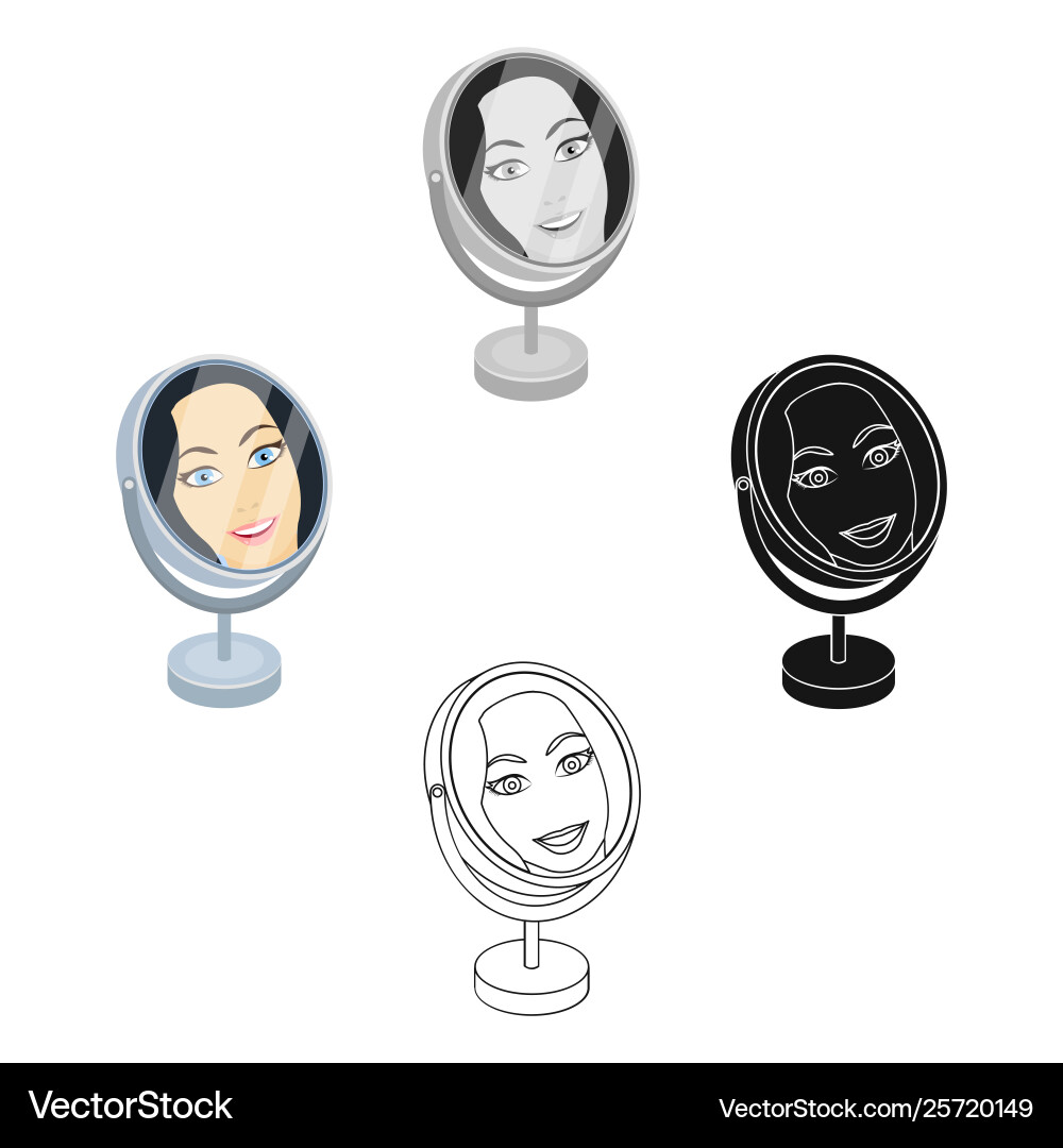 Reflection in table mirror for make-up vector image