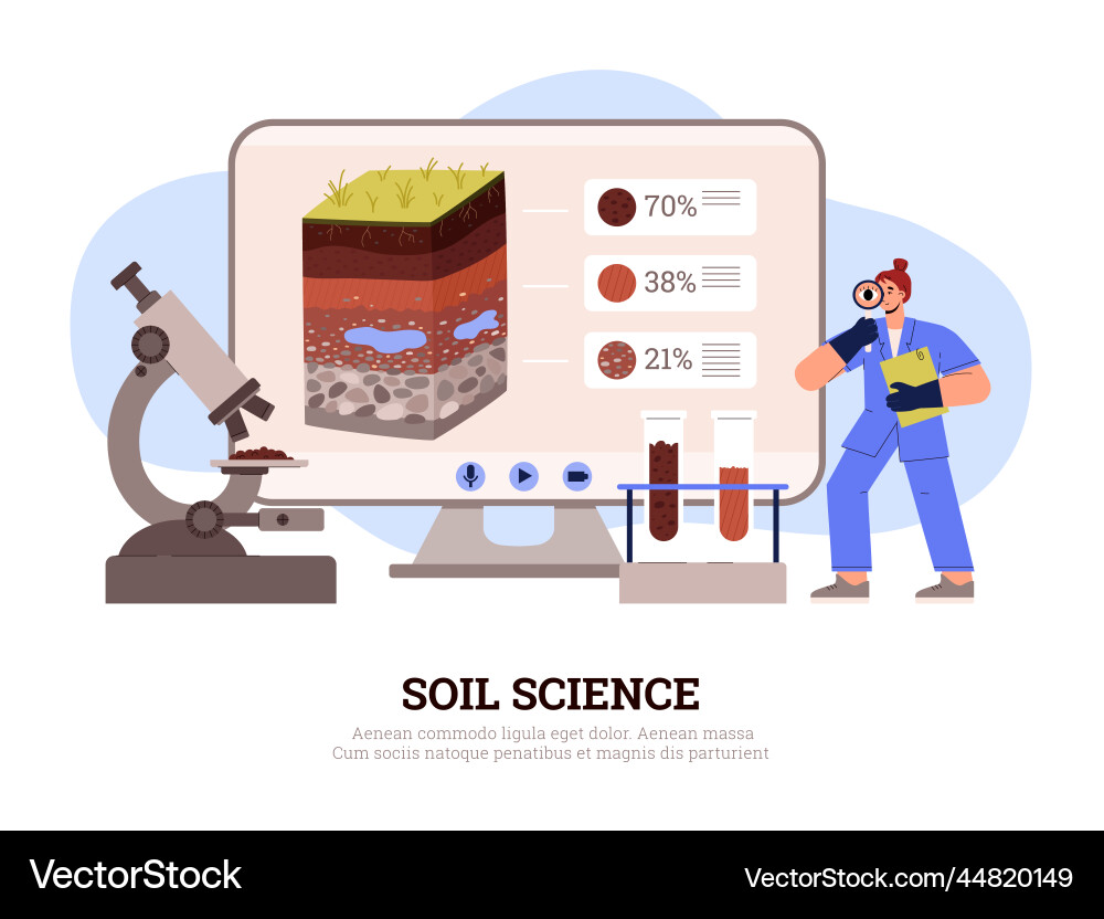 Scientist looking through magnifier and analyzing Scientist looking through magnifier and analyzing vector image