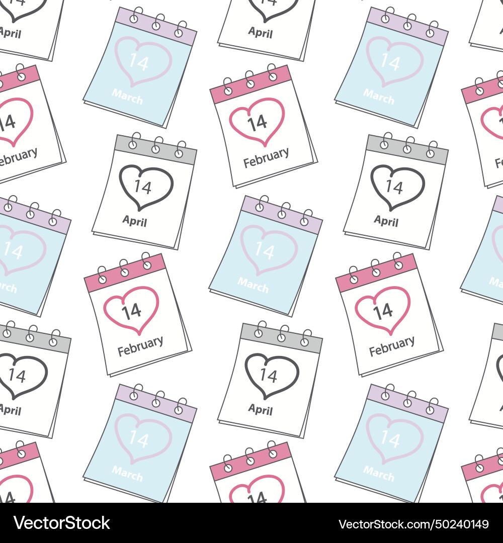 Seamless pattern of calendar pages with 14 Seamless pattern of calendar pages with 14 vector image