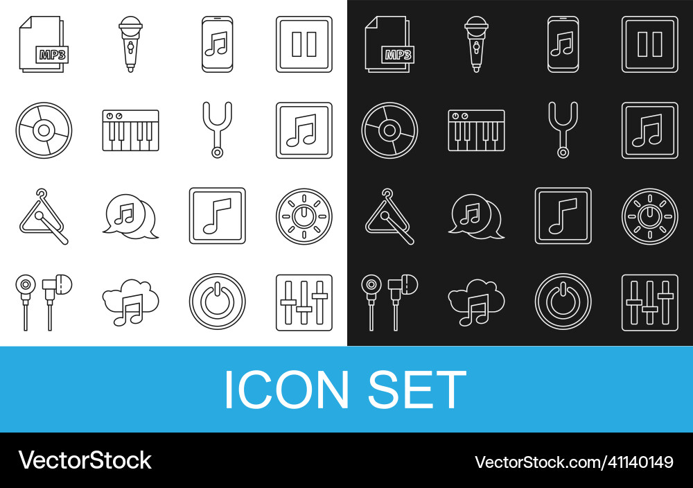 Set line sound mixer controller dial knob level Set line sound mixer controller dial knob level vector image