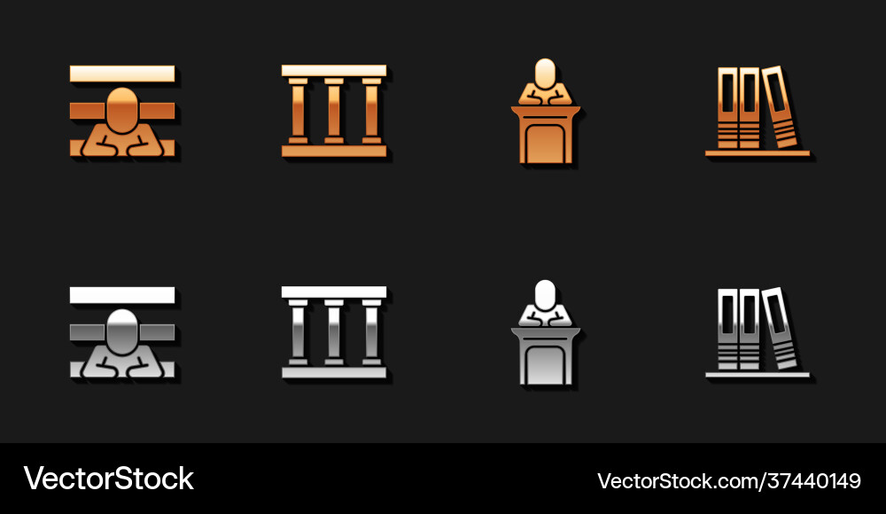Set prisoner window judge and office folders Vector Image