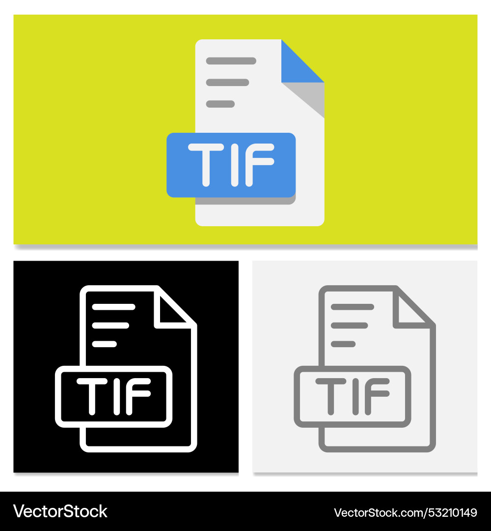 Set tif document file format unique style flat Set tif document file format unique style flat vector image