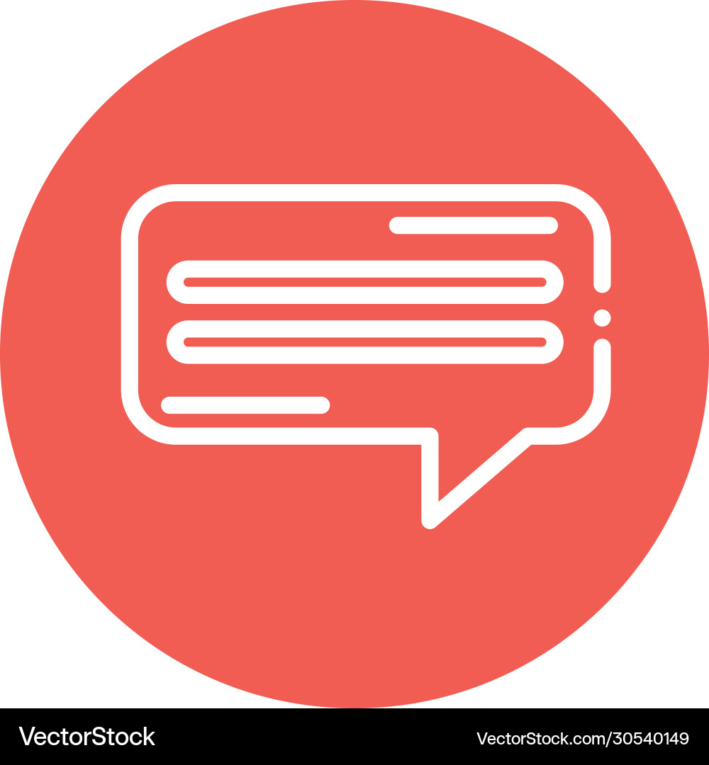Speech bubble block and flat style icon Vector Image