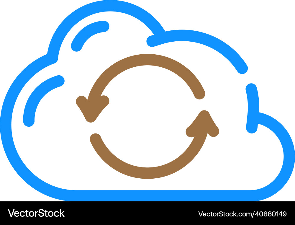 Sync file with cloud color icon Sync file with cloud color icon vector image
