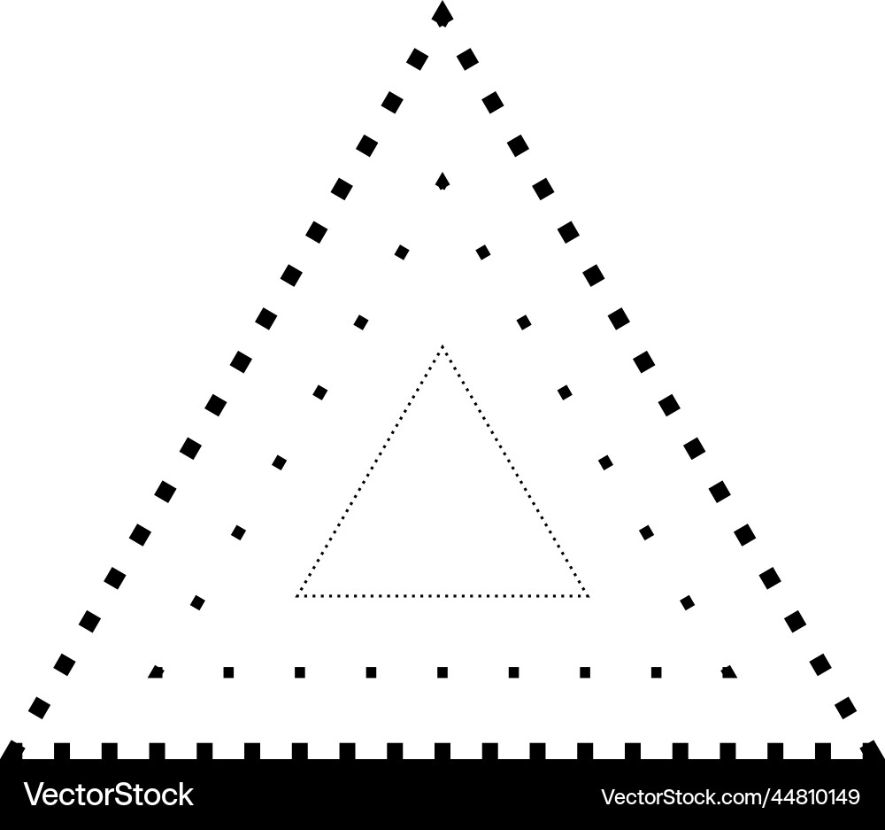 Tracing triangle shape broken line element Tracing triangle shape broken line element vector image