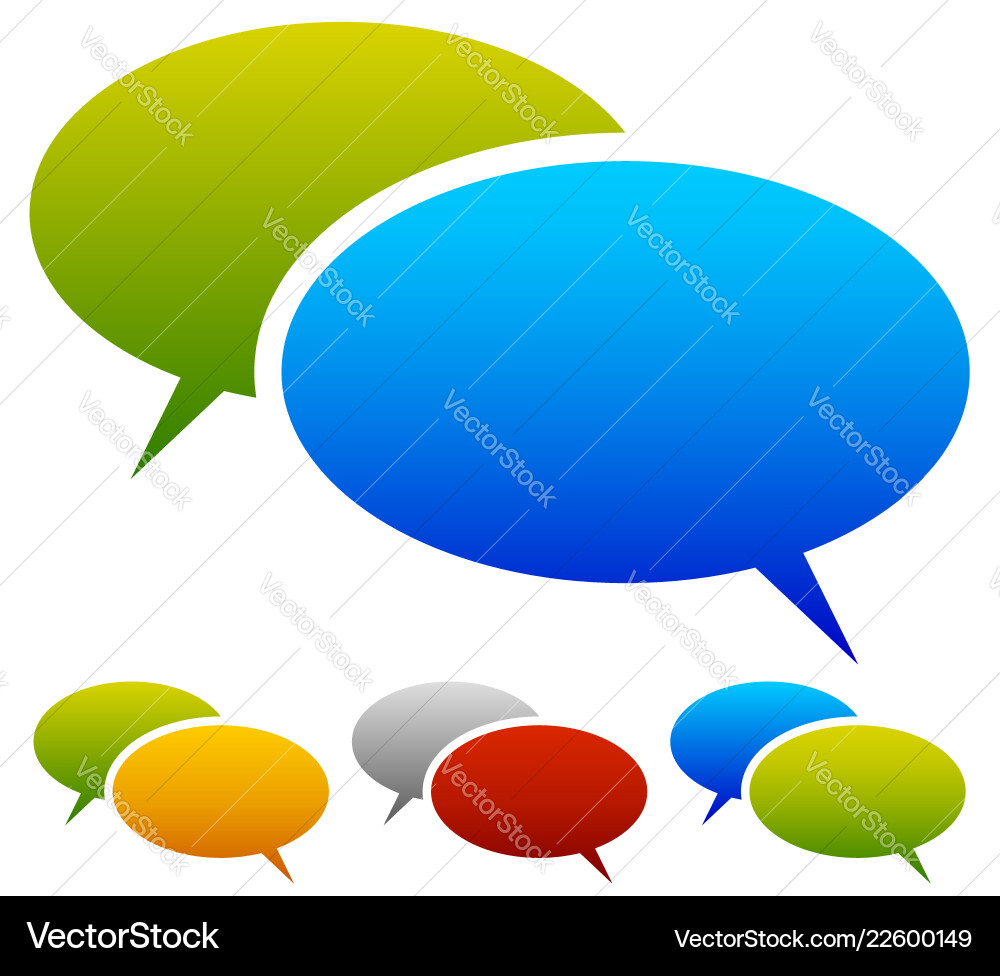 Two overlapping speech talk bubbles in more color Two overlapping speech talk bubbles in more color vector image