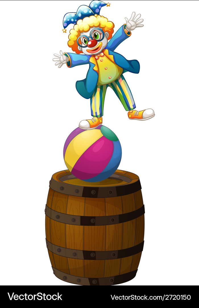 A clown showing some tricks Vector Image