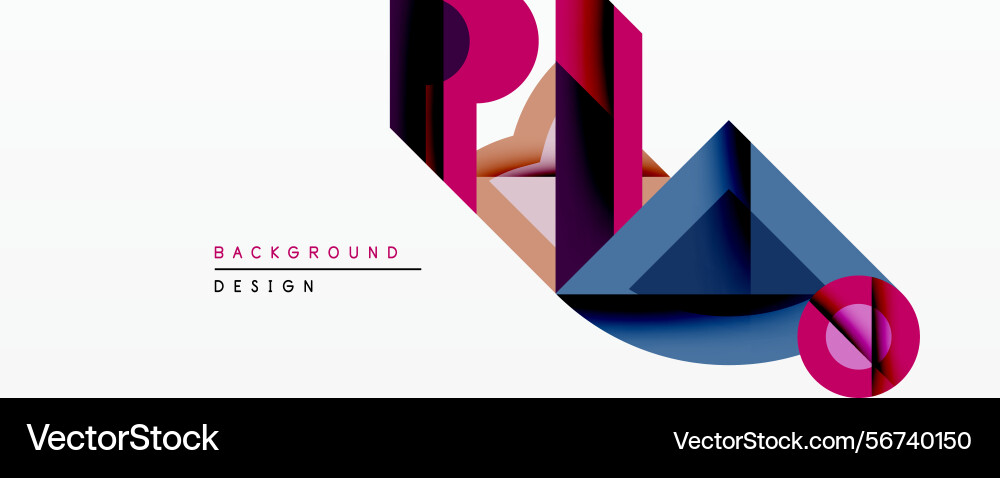 Abstract geometric composition overlapping shapes Vector Image
