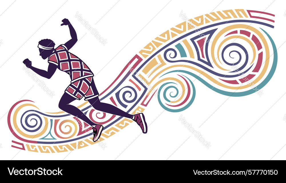 Abstract runner with dynamic swirl patterns Vector Image