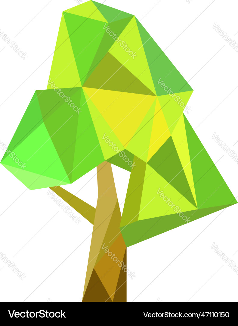 Abstraktes low poly tree icon isoliert geometrische Abstraktes low poly tree icon isoliert geometrische vektorbild
