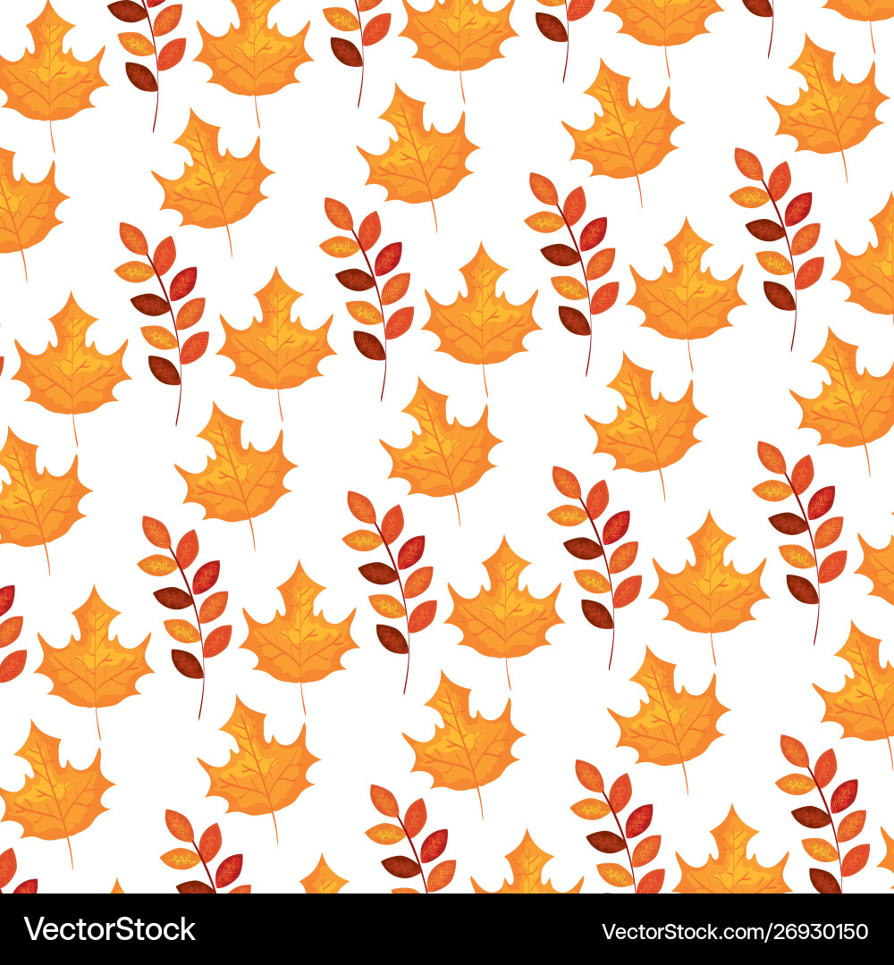 Autumn branch and dry maple leafs pattern Autumn branch and dry maple leafs pattern vector image