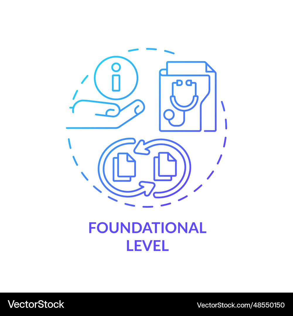 Blue linear gradient icon foundational level Blue linear gradient icon foundational level vector image
